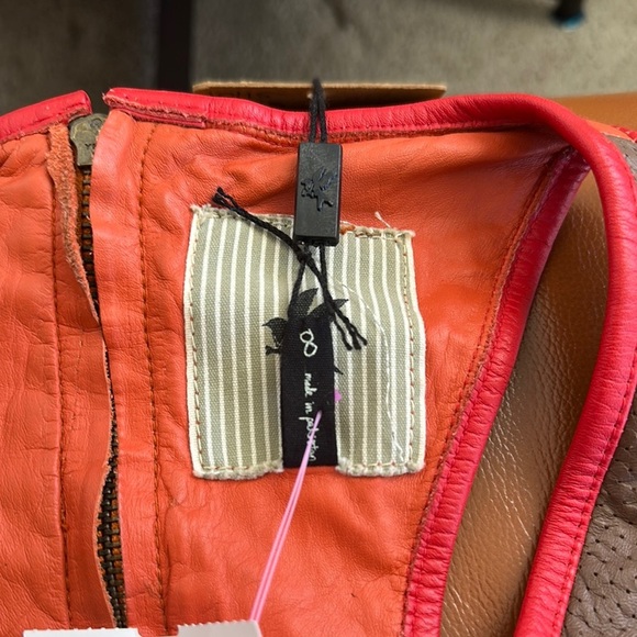 One Teaspoon Brown and Red Leather Women’s Top NWT - Picture 2 of 4